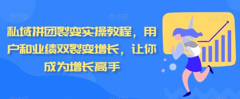 私域拼团裂变实操教程，用户和业绩双裂变增长，让你成为增长高手跨境课程-外贸教程-精品网课-电商运营课库课堂