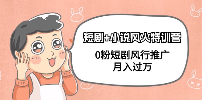 短剧+小说风火特训营，0粉短剧风行推广，月入过万（102节课）跨境课程-外贸教程-精品网课-电商运营课库课堂