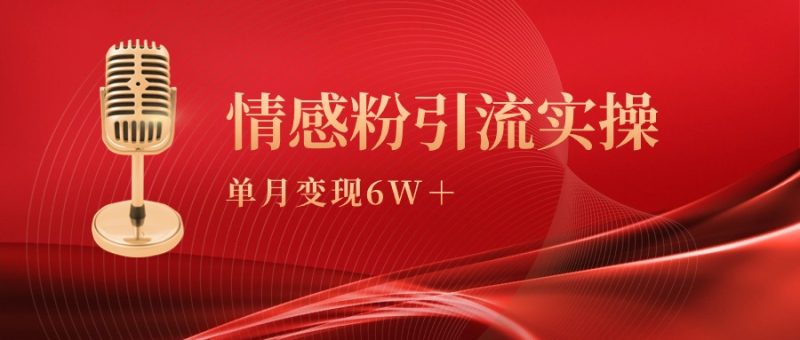 单月变现6w+，情感粉引流变现实操课跨境课程-外贸教程-精品网课-电商运营课库课堂