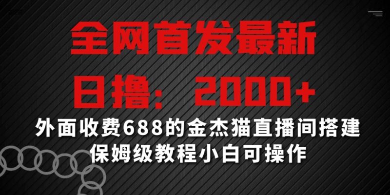全网首发最新，日撸2000+，外面收费688的金杰猫直播间搭建，保姆级教程小白可操作跨境课程-外贸教程-精品网课-电商运营课库课堂