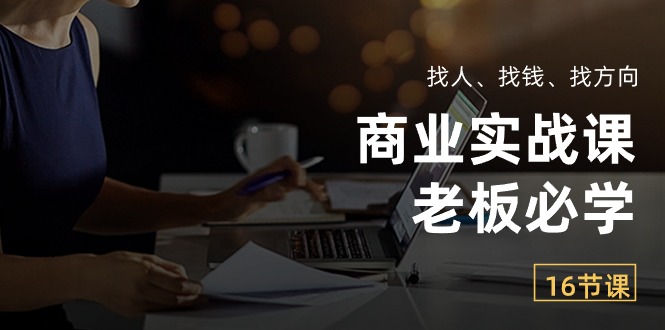 商业实战课【老板必学】：找人、找钱、找方向（16节课）跨境课程-外贸教程-精品网课-电商运营课库课堂