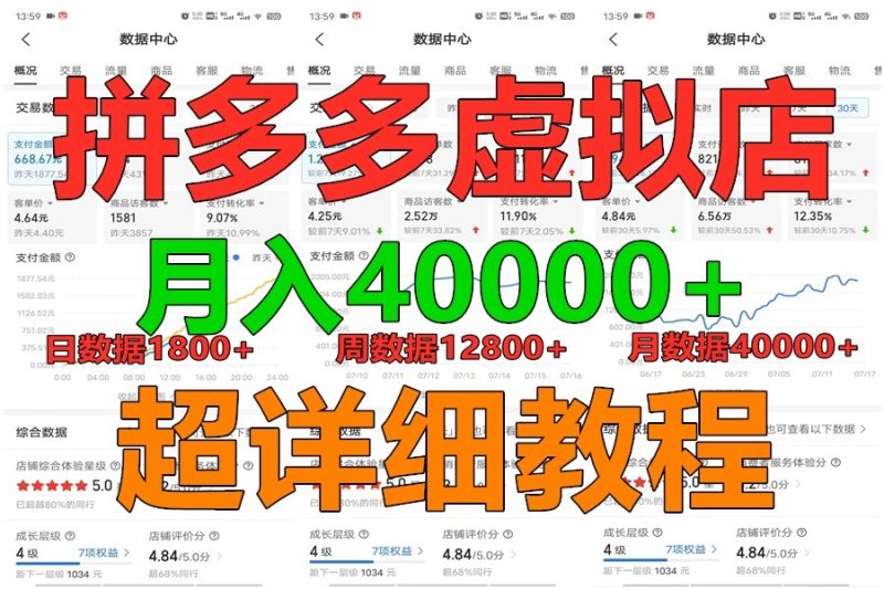 拼多多虚拟电商训练营月入40000+，全网最详细，你做你也行，暴利稳定长久跨境课程-外贸教程-精品网课-电商运营课库课堂