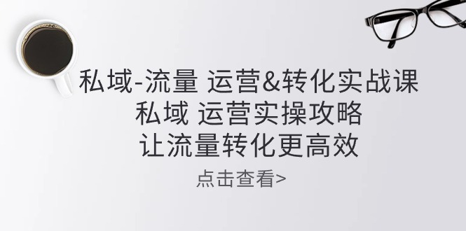 私域流量运营&转化实操课：私域运营实操攻略，让流量转化更高效跨境课程-外贸教程-精品网课-电商运营课库课堂