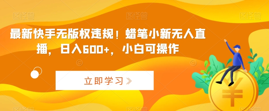 最新快手无版权违规！蜡笔小新无人直播，日入600+，小白可操作跨境课程-外贸教程-精品网课-电商运营课库课堂