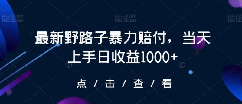 最新野路子暴力赔付，当天上手日收益1000+【仅揭秘】跨境课程-外贸教程-精品网课-电商运营课库课堂
