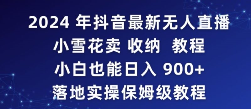 2024年抖音最新无人直播小雪花卖收纳教程，小白也能日入900+落地实操保姆级教程跨境课程-外贸教程-精品网课-电商运营课库课堂