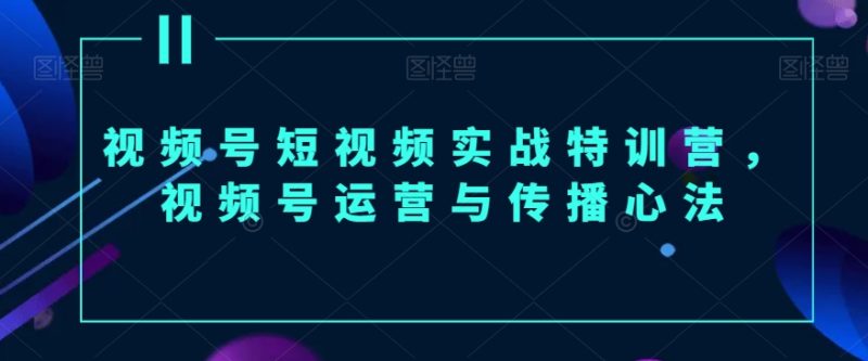 视频号短视频实战特训营，视频号运营与传播心法跨境课程-外贸教程-精品网课-电商运营课库课堂