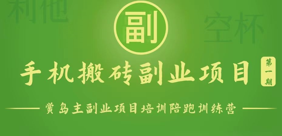 手机搬砖小副业项目训练营1.0，能用手机做的简单小副业跨境课程-外贸教程-精品网课-电商运营课库课堂