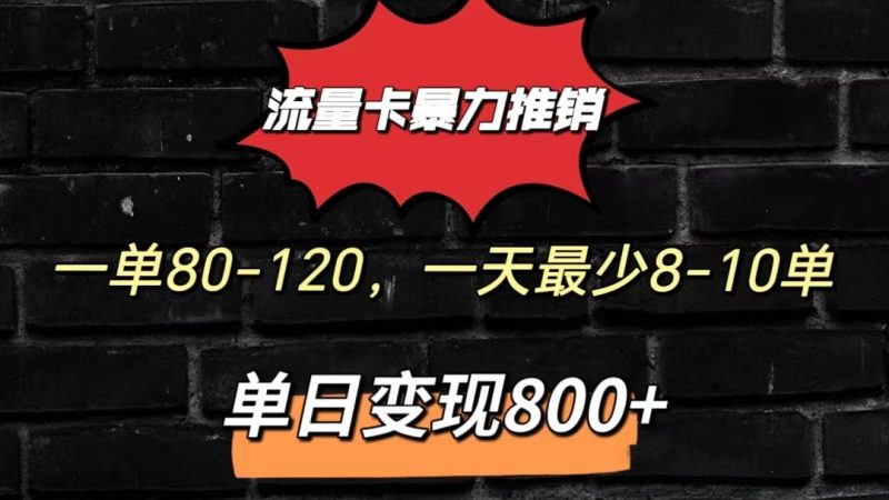 流量卡暴力推销模式一单80-170元一天至少10单,单日变现800元跨境课程-外贸教程-精品网课-电商运营课库课堂