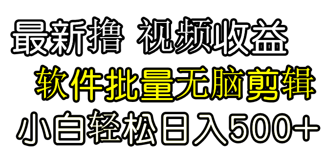 发视频撸收益，软件无脑批量剪辑，第一天发第二天就有钱跨境课程-外贸教程-精品网课-电商运营课库课堂
