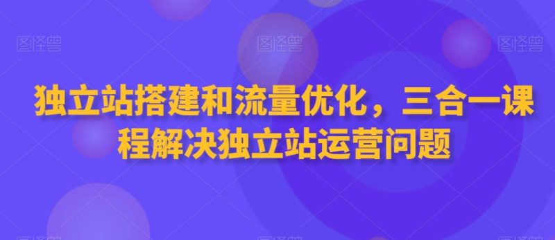 独立站搭建和流量优化，三合一课程解决独立站运营问题跨境课程-外贸教程-精品网课-电商运营课库课堂