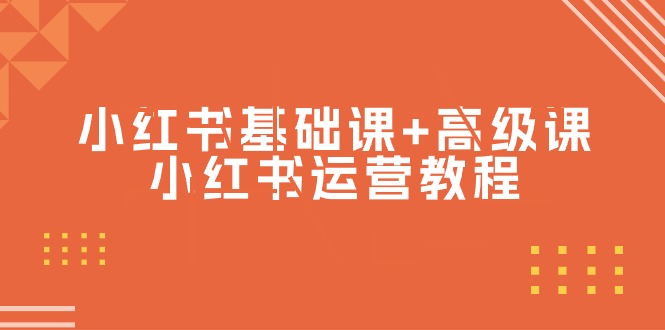 小红书基础课+高级课-小红书运营教程（53节视频课）跨境课程-外贸教程-精品网课-电商运营课库课堂