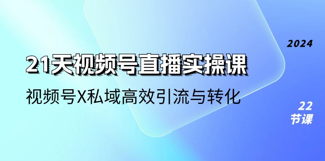 21天视频号直播实操课，视频号X私域高效引流与转化（22节课）跨境课程-外贸教程-精品网课-电商运营课库课堂