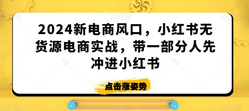 2024新电商风口，小红书无货源电商实战，带一部分人先冲进小红书跨境课程-外贸教程-精品网课-电商运营课库课堂