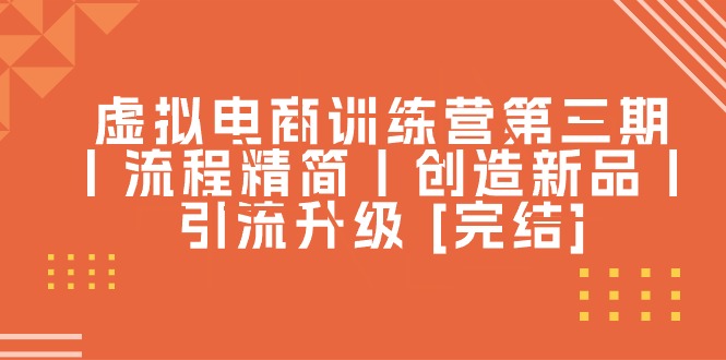 虚拟电商训练营第三期丨流程精简丨创造新品丨引流升级跨境课程-外贸教程-精品网课-电商运营课库课堂