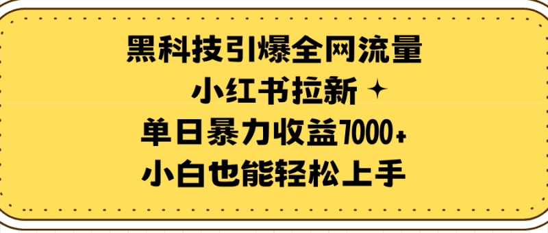 黑科技引爆全网流量小红书拉新，单日暴力收益7000+，小白也能轻松上手跨境课程-外贸教程-精品网课-电商运营课库课堂