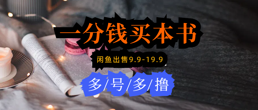每天花1分钱买一本书，闲鱼出售9.9-19.9不等，多账号多撸 新手小白均可操作跨境课程-外贸教程-精品网课-电商运营课库课堂