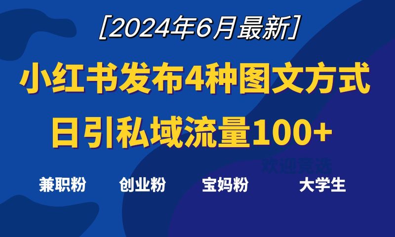 小红书发布这4种图文，就能日引私域流量100+跨境课程-外贸教程-精品网课-电商运营课库课堂