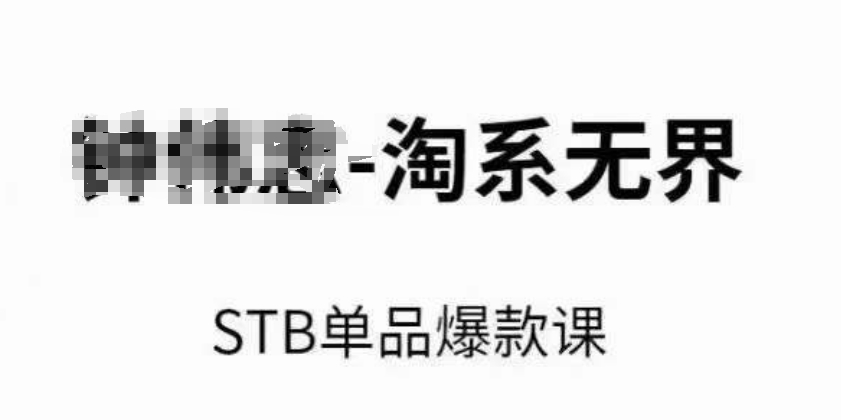 淘系无界STB单品爆款课（2024），付费带动免费的核心逻辑，万相台无界关键词推广/精准人群的核心跨境课程-外贸教程-精品网课-电商运营课库课堂