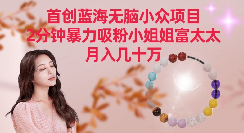 首创蓝海无脑小众项目，2分钟暴力吸粉小姐姐富太太，月入几十万跨境课程-外贸教程-精品网课-电商运营课库课堂