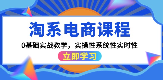 淘系电商课程，0基础实战教学，实操性系统性实时性（15节课）跨境课程-外贸教程-精品网课-电商运营课库课堂