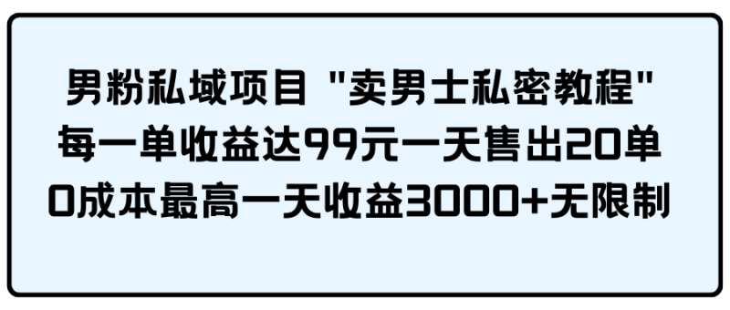 男粉私域项目跨境课程-外贸教程-精品网课-电商运营课库课堂