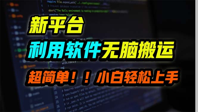 新平台用软件无脑搬运，月赚10000+，小白也能轻松上手跨境课程-外贸教程-精品网课-电商运营课库课堂