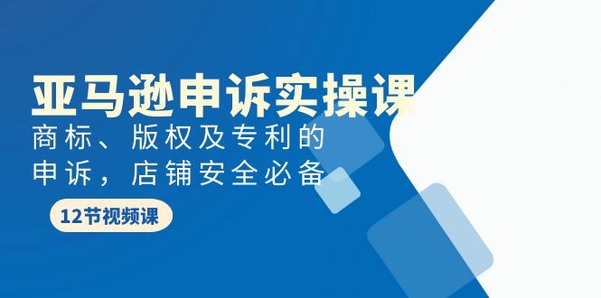 亚马逊-申诉实战课，​商标、版权及专利的申诉，店铺安全必备跨境课程-外贸教程-精品网课-电商运营课库课堂