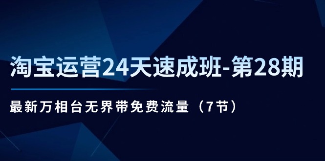 淘宝运营24天速成班第28期：最新万相台无界带免费流量（7节课）跨境课程-外贸教程-精品网课-电商运营课库课堂