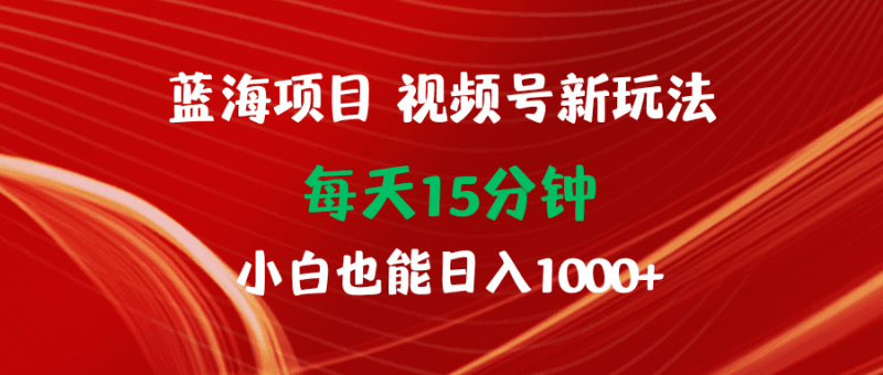 蓝海项目视频号新玩法 每天15分钟 小白也能日入1000+跨境课程-外贸教程-精品网课-电商运营课库课堂