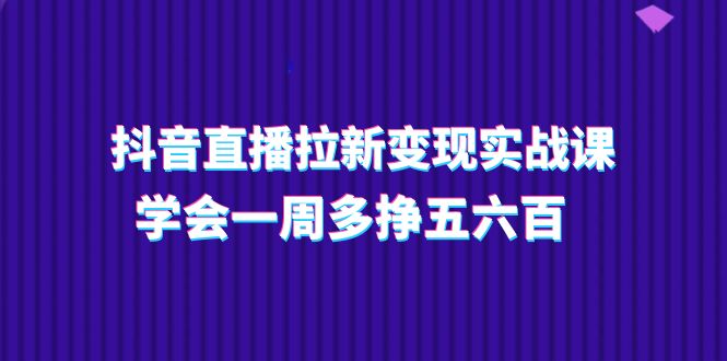 抖音直播拉新变现实操课，学会一周多挣五六百（15节课）跨境课程-外贸教程-精品网课-电商运营课库课堂