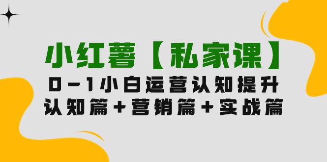 小红薯【私家课】0-1玩赚小红书内容营销，认知篇+营销篇+实战篇（11节课）跨境课程-外贸教程-精品网课-电商运营课库课堂
