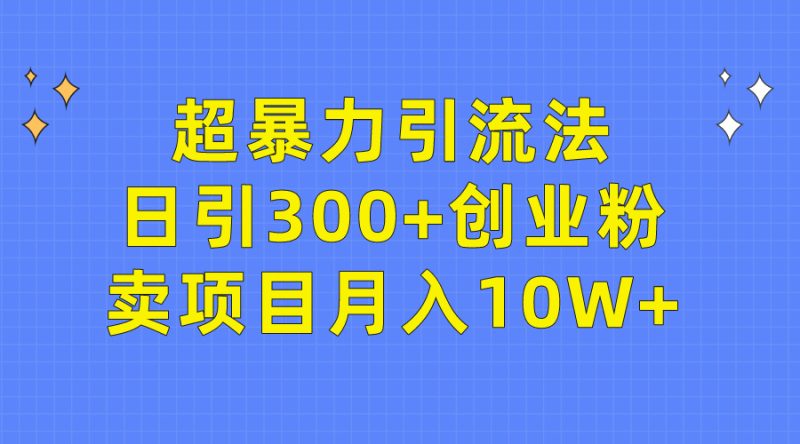 超暴力引流法，日引300+创业粉，卖项目月入10W+跨境课程-外贸教程-精品网课-电商运营课库课堂