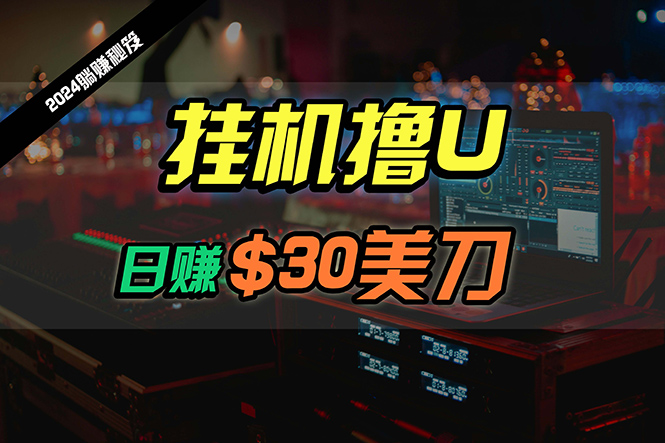 日赚30美刀，2024最新海外挂机撸U内部项目，全程无人值守，可批量放大跨境课程-外贸教程-精品网课-电商运营课库课堂