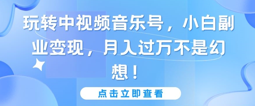 玩转中视频音乐号，小白副业变现，月入过万不是幻想跨境课程-外贸教程-精品网课-电商运营课库课堂