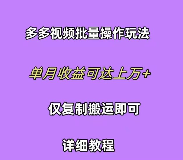 拼多多视频带货快速过爆款选品教程 每天轻轻松松赚取三位数佣金 小白必…跨境课程-外贸教程-精品网课-电商运营课库课堂