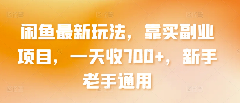 闲鱼最新玩法，靠买副业项目，一天收700+，新手老手通用跨境课程-外贸教程-精品网课-电商运营课库课堂