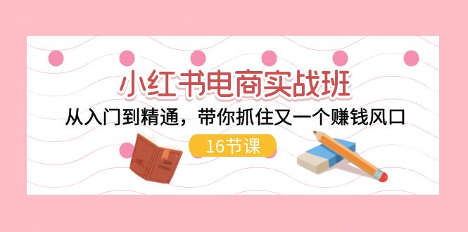 小红书电商实战班，从入门到精通，带你抓住又一个赚钱风口（17节）跨境课程-外贸教程-精品网课-电商运营课库课堂