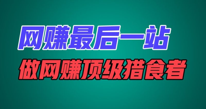 网赚最后一站,卖项目,做网赚顶级猎食者跨境课程-外贸教程-精品网课-电商运营课库课堂