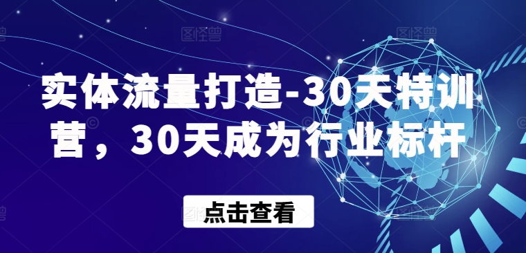 实体流量打造-30天特训营，30天成为行业标杆跨境课程-外贸教程-精品网课-电商运营课库课堂