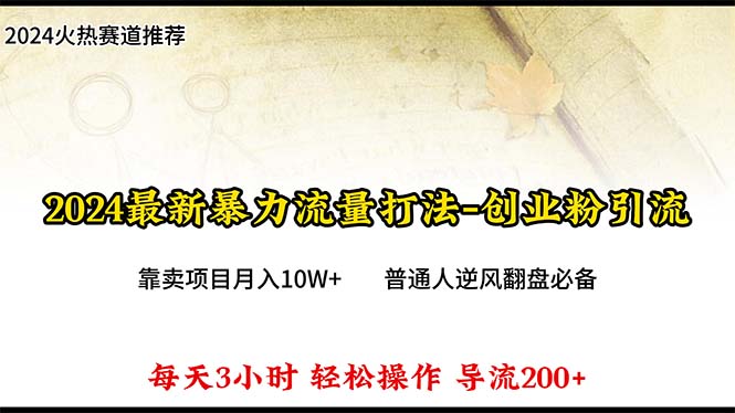 2024年最新暴力流量打法，每日导入300+，靠卖项目月入10W+跨境课程-外贸教程-精品网课-电商运营课库课堂
