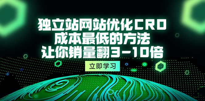 独立站网站优化CRO，成本最低的方法，让你销量翻3-10倍（5节课）跨境课程-外贸教程-精品网课-电商运营课库课堂