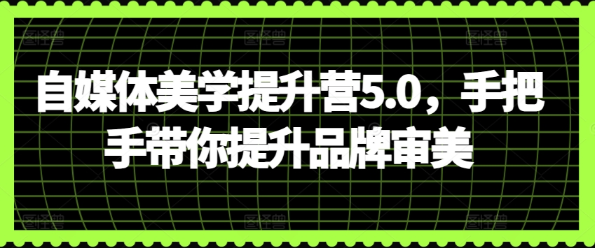 自媒体美学提升营5.0，手把手带你提升品牌审美跨境课程-外贸教程-精品网课-电商运营课库课堂