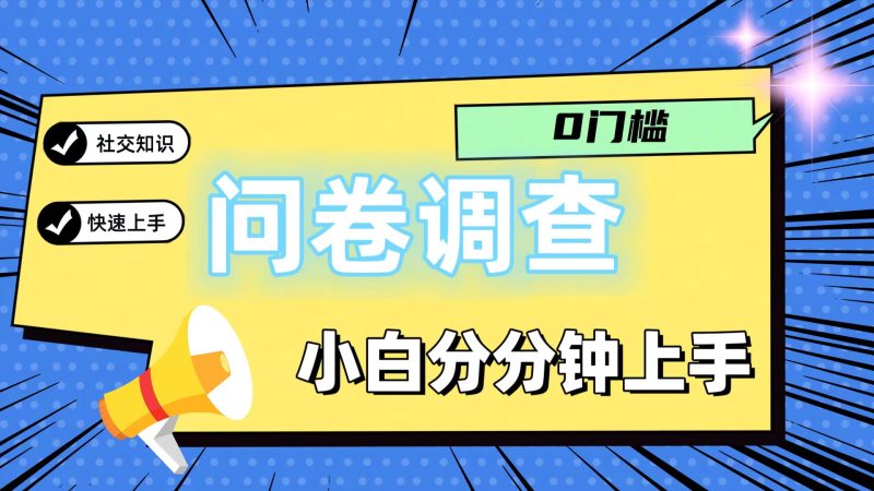 0门槛问卷调查,小白分分钟上手,轻松日入2张跨境课程-外贸教程-精品网课-电商运营课库课堂