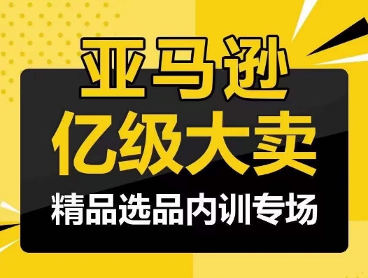 亚马逊亿级大卖-精品选品内训专场，亿级卖家分享选品成功之道跨境课程-外贸教程-精品网课-电商运营课库课堂