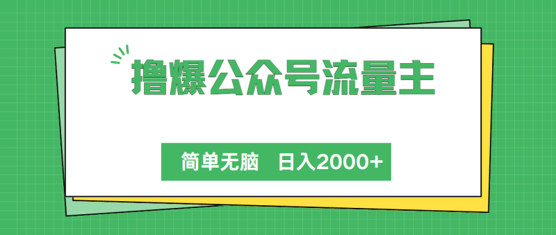 撸爆公众号流量主，简单无脑，单日变现2000+跨境课程-外贸教程-精品网课-电商运营课库课堂