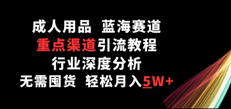 成人用品，蓝海赛道，重点渠道引流教程，行业深度分析，无需囤货，轻松月入5W+跨境课程-外贸教程-精品网课-电商运营课库课堂