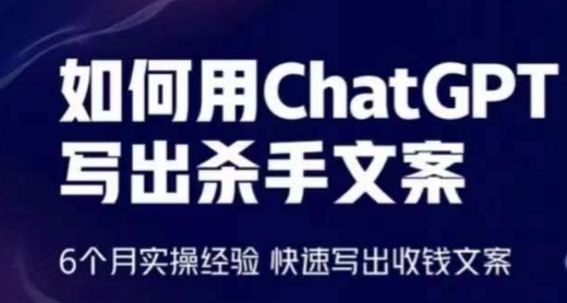 如何用ChatGPT写出杀手文案，6个月实操经验，快速写出收钱文案跨境课程-外贸教程-精品网课-电商运营课库课堂