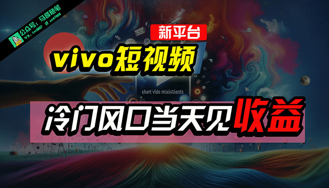 全新平台vivo短视频，新风口AI混剪无脑搬运，冷门风口当天见收益，7天…跨境课程-外贸教程-精品网课-电商运营课库课堂