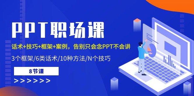 PPT职场课：话术+技巧+框架+案例，告别只会念PPT不会讲（8节课）跨境课程-外贸教程-精品网课-电商运营课库课堂
